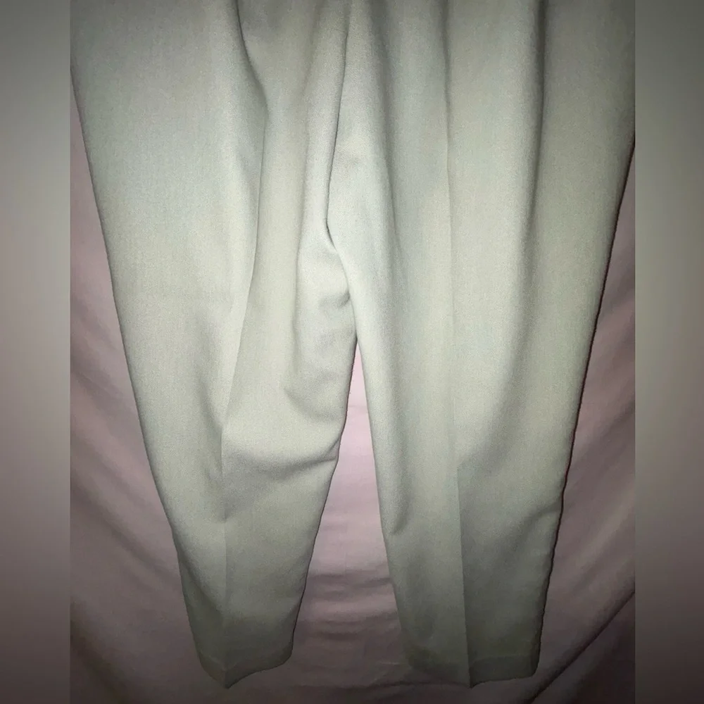 Alfred Dunner Light Green Elastic Waist Pants